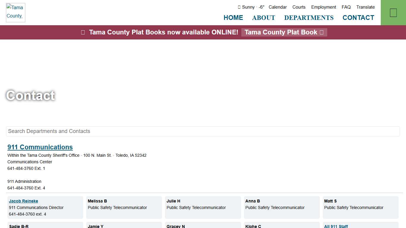 Contact Tama County Government & Departments - Iowa